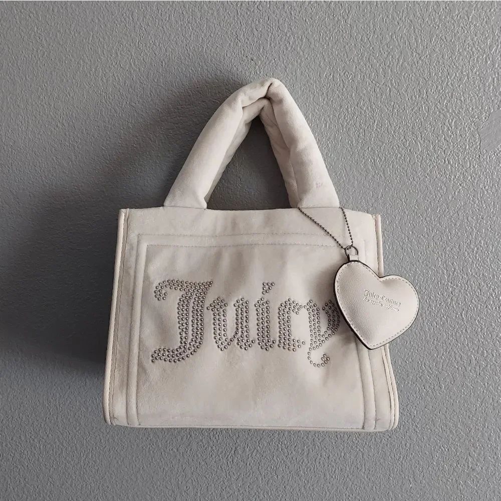 Juicy Couture Mini Velour Tote - Cream